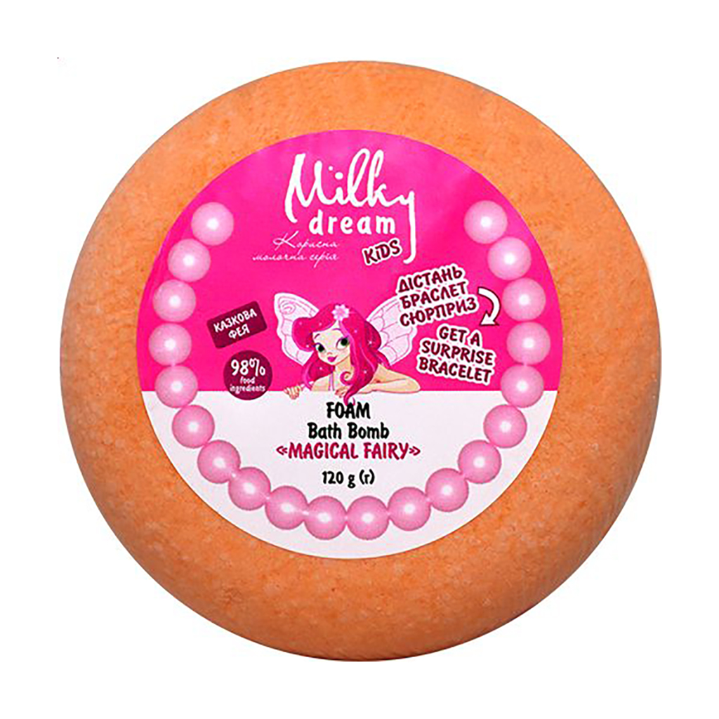 Шипучий засіб для ванн Milky Dream Kids Пінний Donut Казкова фея, з браслетом, 120 г