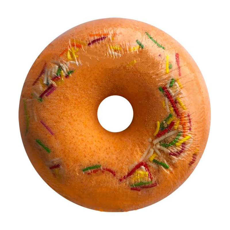 Шипучий засіб для ванн Milky Dream Пінний Donut Лайм та маракуйя, помаранчевий, 140 г